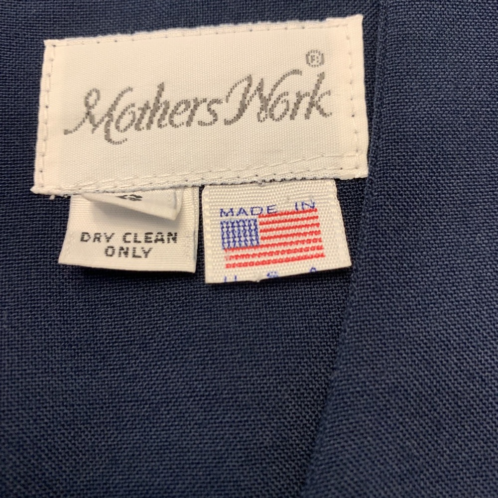 Vintage Maternity Dress Navy Blue Adjustable Waist - Picture 6 of 8